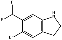 5-溴-6-(二氟甲基)吲哚啉 结构式